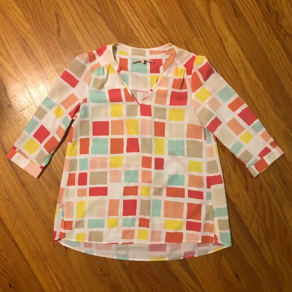 Like NEW Hutch Colorful Three Quarter Sleeve Blouse Top